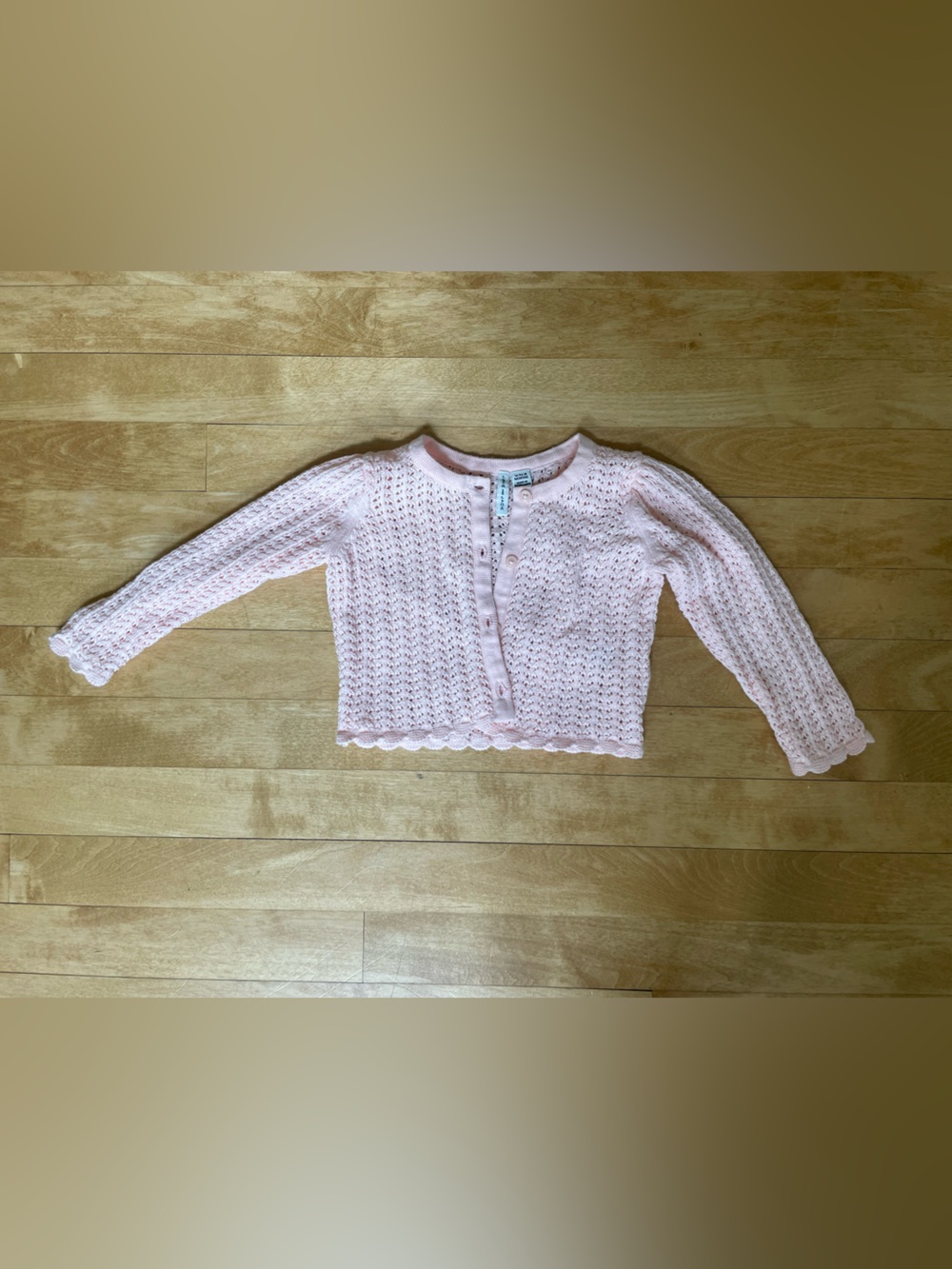 [Janie and Jack] Pale Pink Openwork Scallop-Edge Cardigan/Shrug